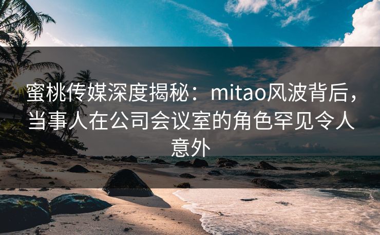 蜜桃传媒深度揭秘：mitao风波背后，当事人在公司会议室的角色罕见令人意外