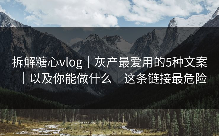 拆解糖心vlog｜灰产最爱用的5种文案｜以及你能做什么｜这条链接最危险